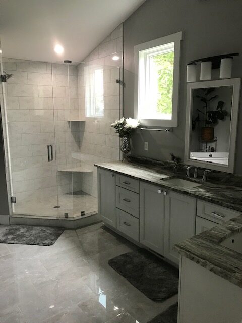 Closeup of bathroom built by C. Haskin Building Services